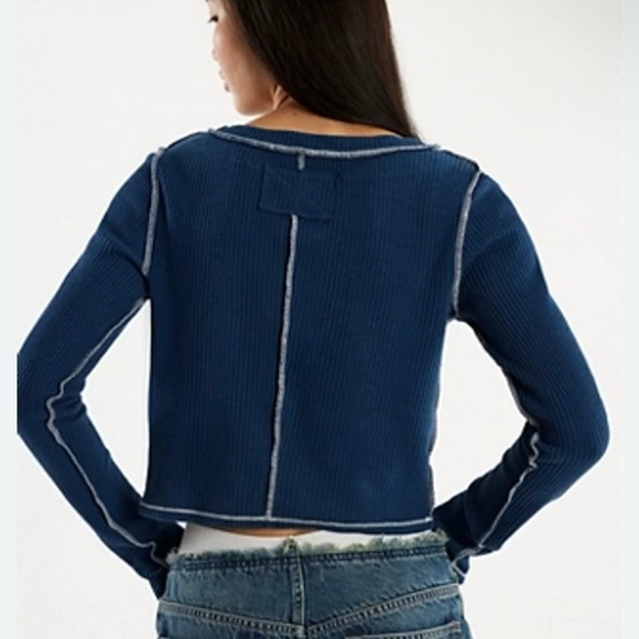 Free People Care FP Manchester Tee in Deep Seas Small NWOT - Picture 3 of 7